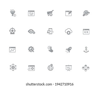 SEO and Digital Marketing Icons 1 of 2 - 32 pixels Icons White Series - Vector icons designed to work in a 32 pixel grid