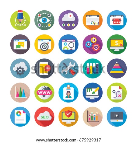 Seo and Digital Marketing Vector Icons 1