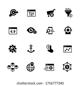 SEO and Digital Martketing Icons 1 of 2 // Black Series