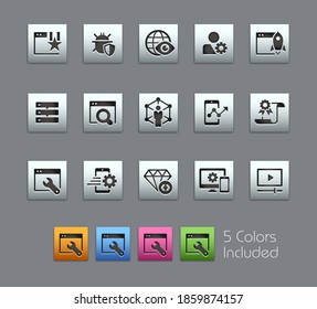 SEO and Digital Martketing Icons 2 of 2 // Satinbox Series - The vector file includes 5 color versions for each icon in different layers.