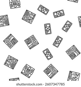 seo digital optimization strategy vector seamless pattern thin line illustration