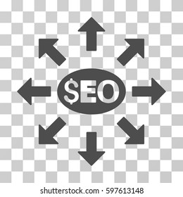 Seo Distribution icon. Vector illustration style is flat iconic symbol, gray color, transparent background. Designed for web and software interfaces.