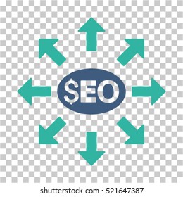 Seo Distribution icon. Vector pictogram style is a flat symbol, color, chess transparent background. Designed for software and web interface toolbars and menus.