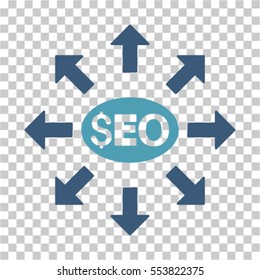 Seo Distribution icon. Vector pictograph style is a flat symbol, color, chess transparent background. Designed for software and web interface toolbars and menus.