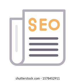 seo document vector color line icon 