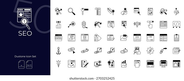 Conjunto de iconos editables SEO Duotone