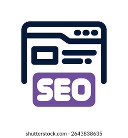 seo duotone icon. Sleek and modern vector icon for websites, mobile apps, marketing materials, and corporate design. Fully scalable and ready to use.