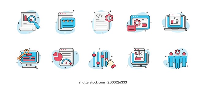 SEO Element Vector Set, Marketing Element Vector Set