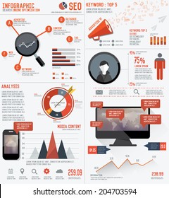 SEO Elements Infographic Design On White Background,vector