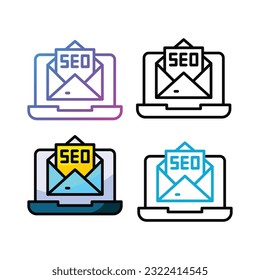 SEO email icon design in four variation color