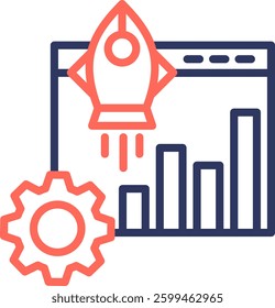Seo Enhancement Icon Line Color Vector Illustration