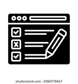 ILUSTRACIÓN VECTORIAL de línea de icono de evaluación SEO