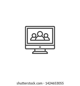 Seo Expert Vector Illustration, outline sign