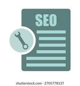 Seo file icon. Search engine symbol. Optimization tool Vector. Web rank art.