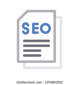 SEO file vector color line icon 