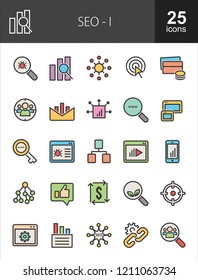 SEO Filled Line Icons
