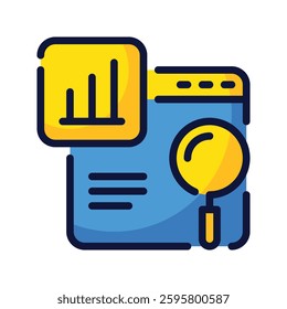 Seo With Filled Line Style Icon Vector