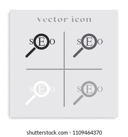 Seo flat black and white vector icon.