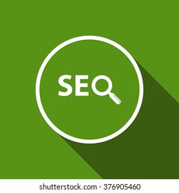 seo flat icon with long shadow. vector illustration