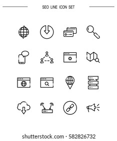 Seo flat icon set. Collection of high quality outline symbols for web design, mobile app. Seo vector thin line icons or logo.