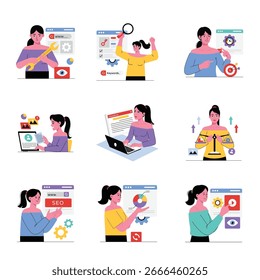 SEO Flat Illustration Set 3