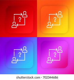 Seo four color gradient app icon set