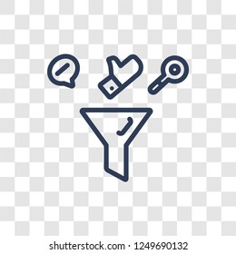 seo Funnel icon. Trendy linear seo Funnel logo concept on transparent background from Programming collection