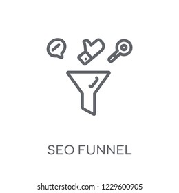 seo Funnel linear icon. Modern outline seo Funnel logo concept on white background from Programming collection. Suitable for use on web apps, mobile apps and print media.