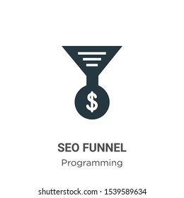 Seo funnel vector icon on white background. Flat vector seo funnel icon symbol sign from modern programming collection for mobile concept and web apps design.