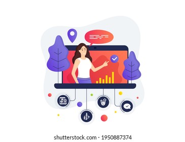 Seo gear, Block diagram and Social media icons simple set. Online course banner. Remote education class. Approved message sign. Cogwheel, Algorithm path, Mobile devices. Accepted chat. Vector