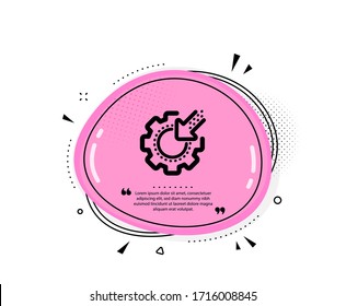 Seo gear icon. Quote speech bubble. Settings cogwheel sign. Traffic management symbol. Quotation marks. Classic seo gear icon. Vector