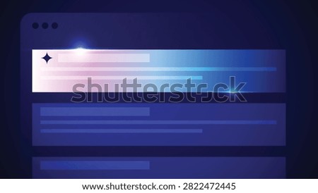 SEO GEO solution, Modern futuristic AI interface with glowing gradient web dashboard, abstract browser window, neon blue and pink UI design, ideal for technology, SaaS, UX, and digital innovation concepts.