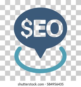 Seo Geotargeting icon. Vector illustration style is flat iconic bicolor symbol, cyan and blue colors, transparent background. Designed for web and software interfaces.