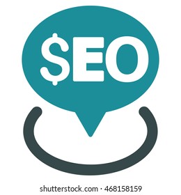 Seo Geotargeting icon. Vector style is bicolor flat iconic symbol with rounded angles, soft blue colors, white background.