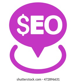 Seo Geotargeting icon. Vector style is flat iconic symbol with rounded angles, violet color, white background.