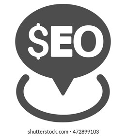 Seo Geotargeting icon. Vector style is flat iconic symbol with rounded angles, gray color, white background.