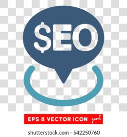 Seo Geotargeting vector icon. Image style is a flat cyan and blue iconic symbol.