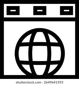 SEO global web icon representing international SEO, domain reach or multilingual optimization with transparent background
