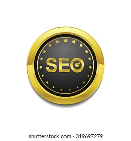 SEO Golden Vector Icon Button