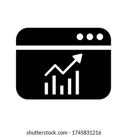 icono de gráfico seo o logotipo símbolo de signo aislado ilustración vectorial - iconos vectoriales de estilo negro de alta calidad
