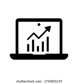 icono de gráfico seo o logotipo símbolo de signo aislado ilustración vectorial - iconos vectoriales de estilo negro de alta calidad
