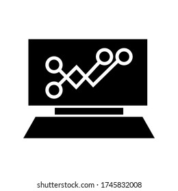 icono de gráfico seo o logotipo símbolo de signo aislado ilustración vectorial - iconos vectoriales de estilo negro de alta calidad

