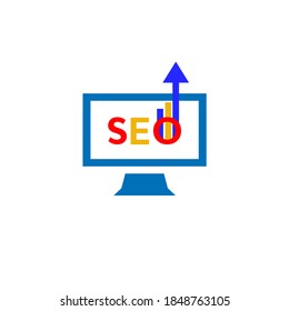 Seo graph increasing up vector logo design