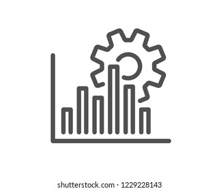 Seo graph line icon. Search engine optimization sign. Analytics symbol. Quality design flat app element. Editable stroke Seo graph icon. Vector