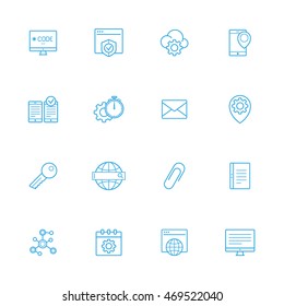 Seo  gray line icons set