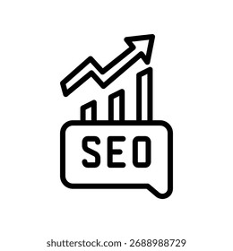 SEO Growth line icon , vector, pixel perfect, illustrator file 