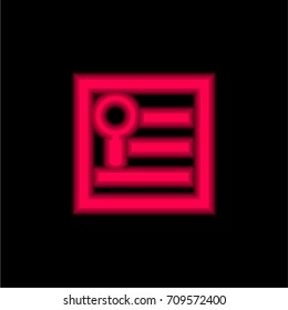 SEO guide red glowing neon ui ux icon. Glowing sign logo vector
