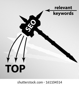 SEO hammer concept illustration design top