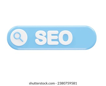  Seo icon 3d illustration rendering transparent element