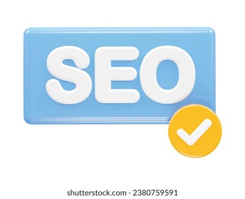  Seo icon 3d illustration rendering transparent element